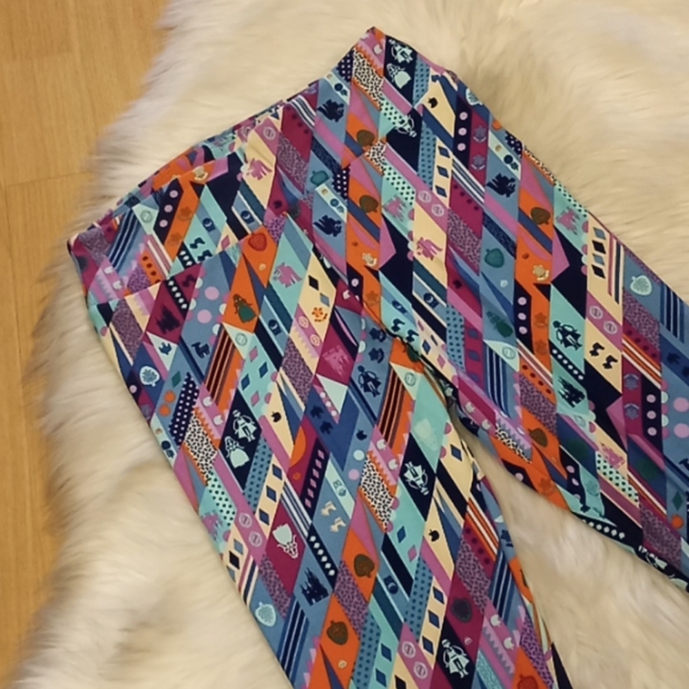Disney LLR Its a Small World Legging-Purple & Orange Mix-#1441